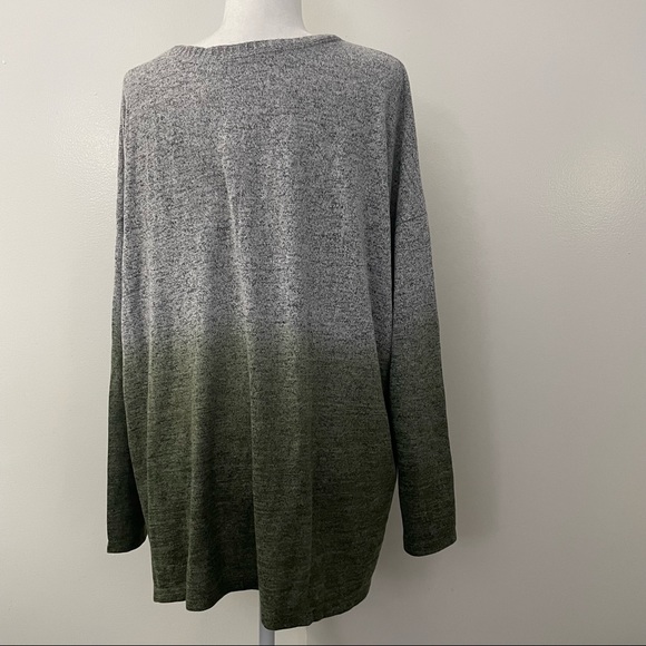 Super Soft Plush Olive Dip Dye Drop Shoulder Relaxed Tee - Picture 6 of 6